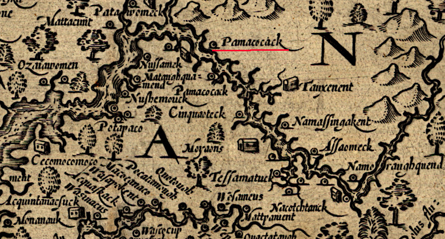 when the first English rowed past Quantico Creek in 1608, they saw the town of Pamacocack
