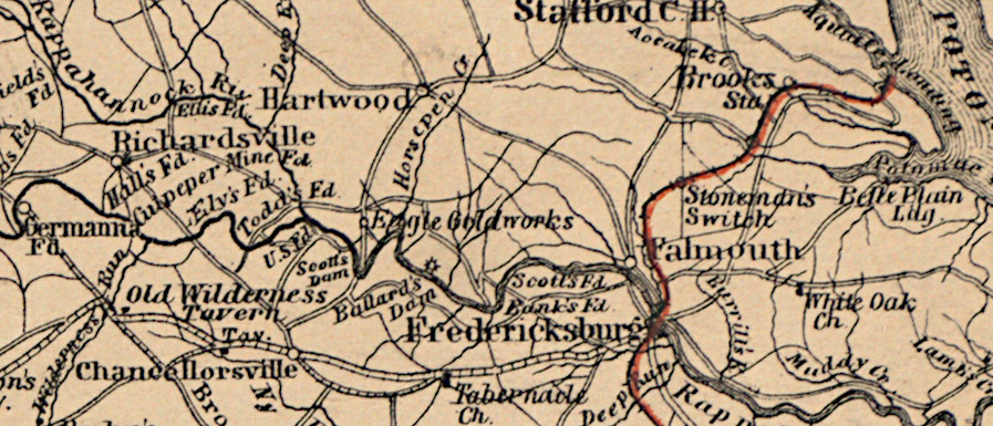 the Richmond, Fredericksburg and Potomac (RF&P) Railroad ended at Aquia Landing in Stafford County before the Civil War