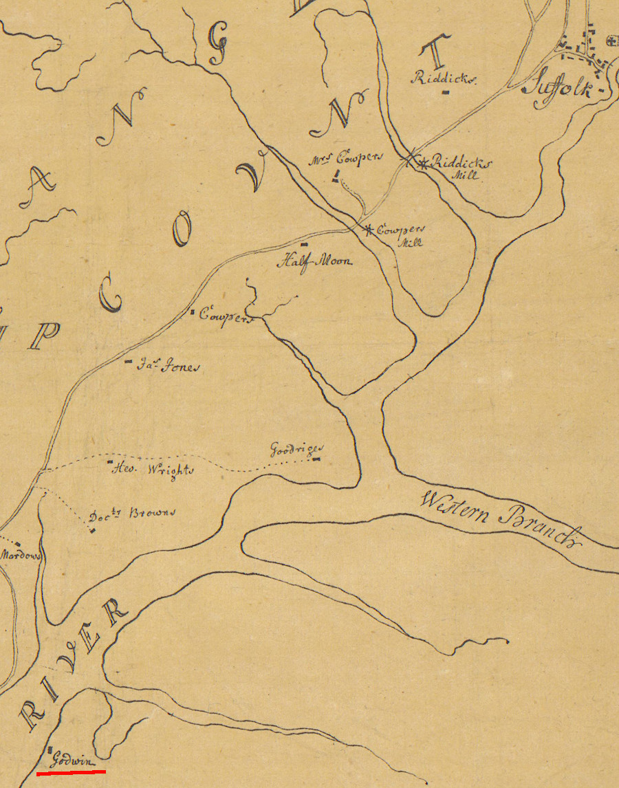 the ancestors of Governor Mills Godwin lived in Lower Norfolk County in the 1630's