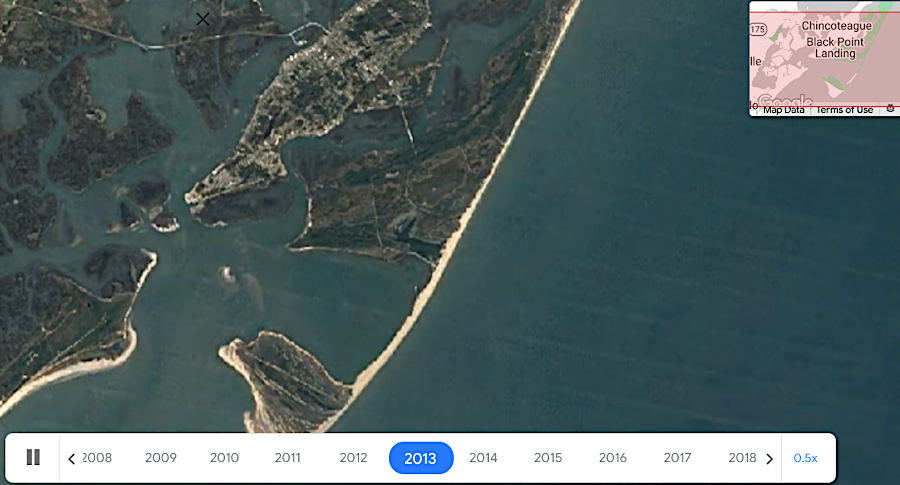 Toms Cove, morphing over time