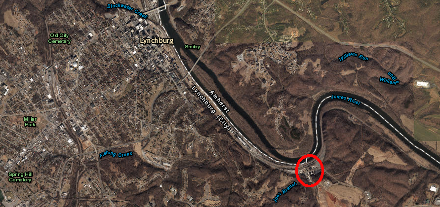 Lynchburg built its waste water treatment plant downstream of the city in 1955