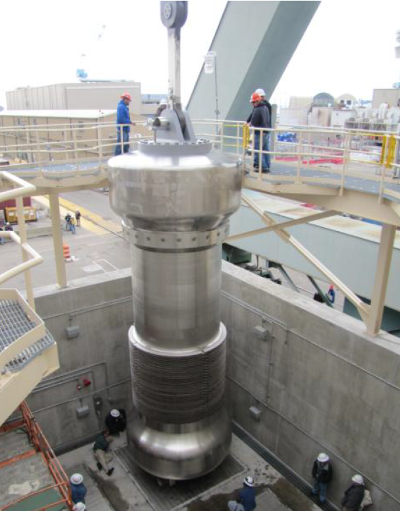 the longer M-290 cask was developed to transport used nuclear fuel assemblies from the USS Enterprise aircraft carrier to Idaho