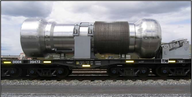 M-290 Naval Spent Fuel Shipping Container is one cask design used to transport high-level radioactive waste from Newport News