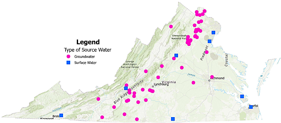 drinking water systems with PFAS exceedances through July 2025