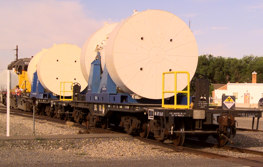 rail cars are expected to carry high-level radioactive waste from Virginia's two nuclear power plants to a permanent repository