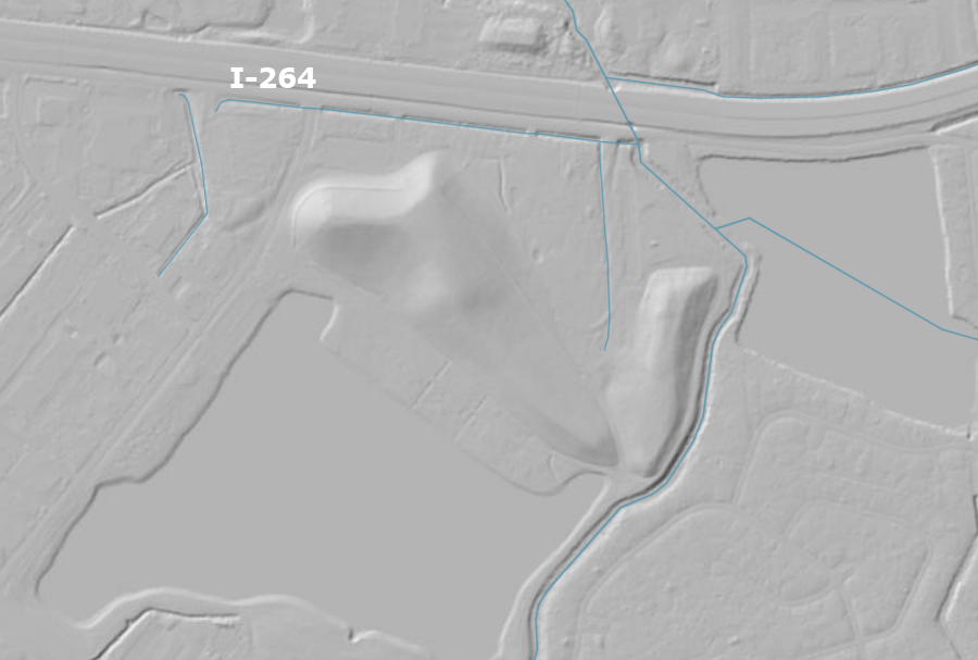 Mount Trashmore is a distinct topographic feature south of I-264 in Virginia Beach