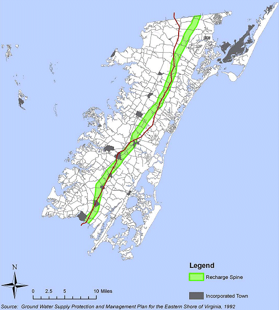 groundwater recharge area for Accomack County