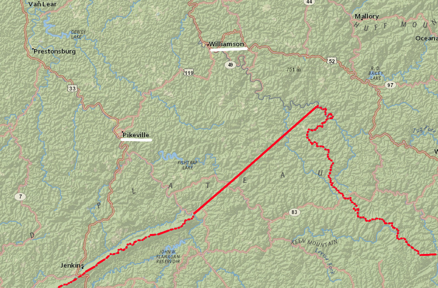 the Levisa Fork was navigable to Pikeville, and the Tug Fork to Williamson