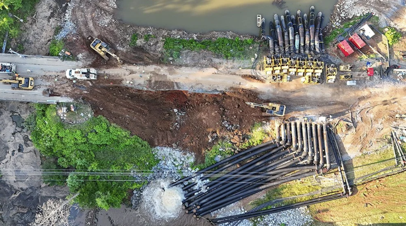 College Lake was pumped dry and the dam removed in May, 2024
