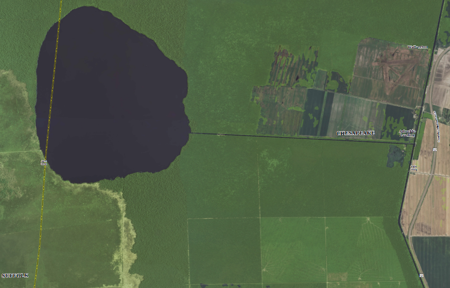 a portion of Lake Drummond is located in the City of Suffolk, but all of the Feeder Ditch leading to the Dismal Swamp Canal at Arbuckle Landing is within the City of Chesapeake