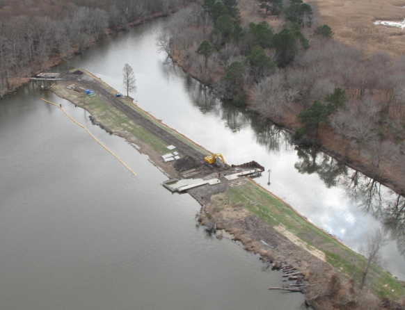 a solar-powered winch helps to portage boats across the weir at Lake Tecumseh