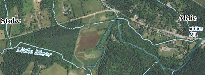 the Little River Turnpike runs from Alexandria to Aldie, where it intersects one of the streams called Little River in Virginia
