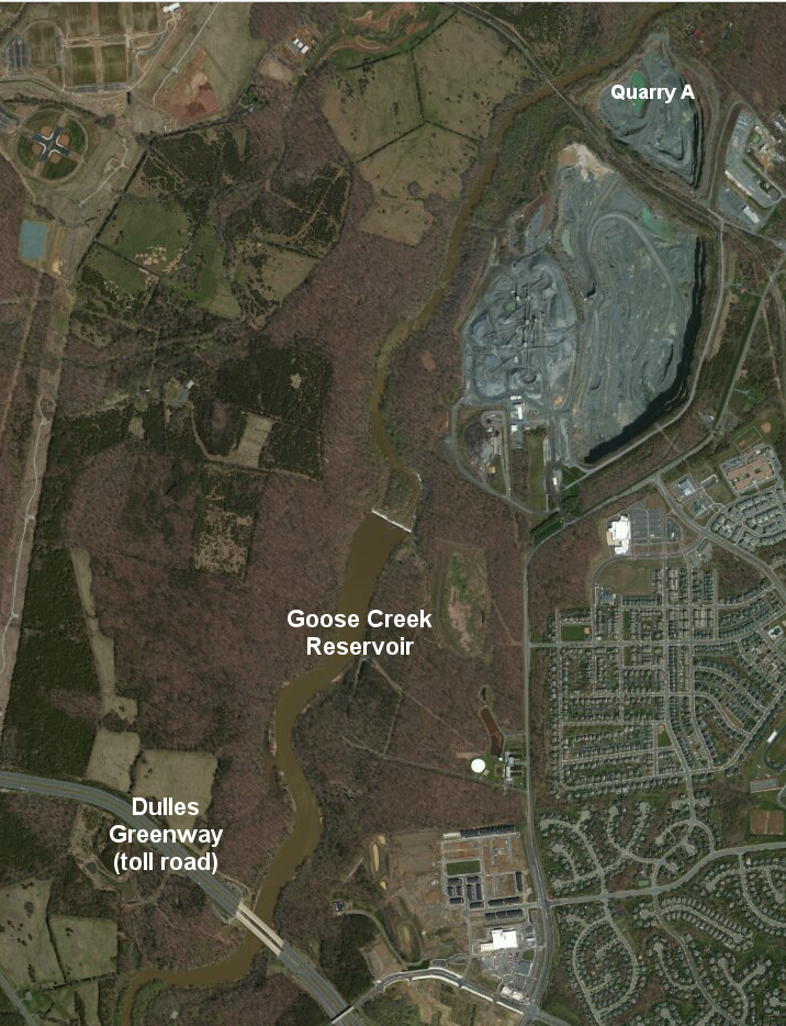 Loudoun Water's long-range plan is to bank Potomac River water in Quarry A, eliminating the need to purchase drinking water from rival Fairfax County