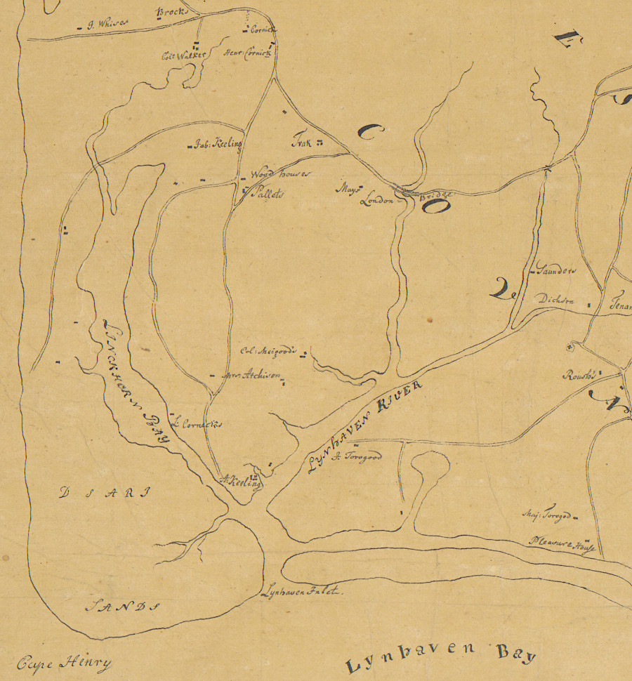 the Lynnhaven River was a major anchorage for ships in the 1700's