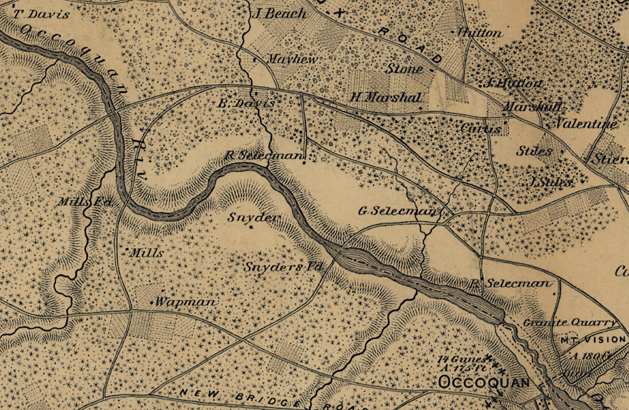 a Civil War map suggests there was a mill dam upstream of the Town of Occoquan