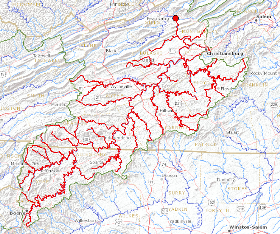 if Craig Creek etches to the New River it would divert 1,000 river miles of the upper New River to the Chesapeae Bay