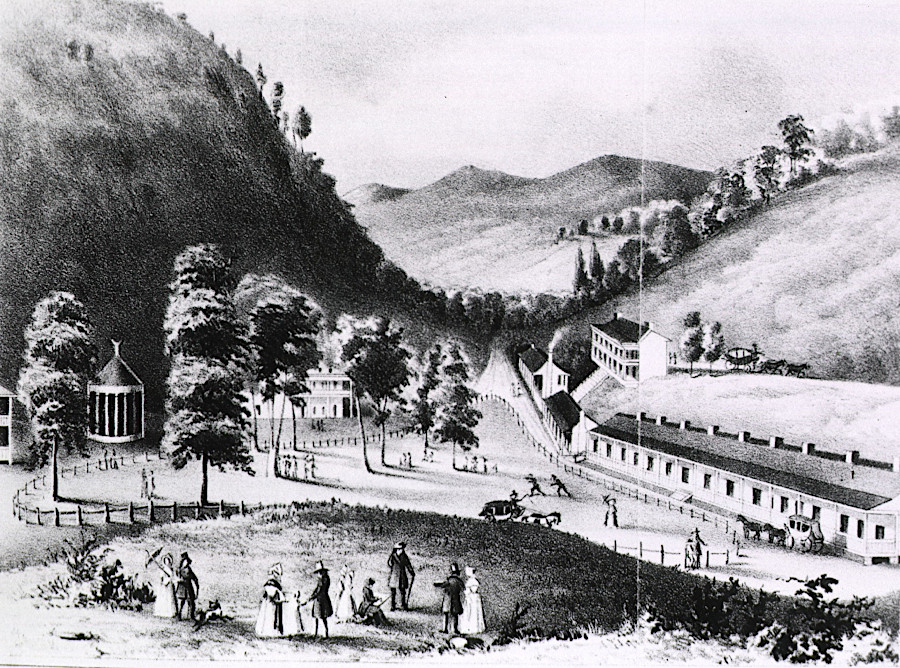 in the 1800's, water at the Red Sulfur Springs resort in Monroe County were thought to have curative values