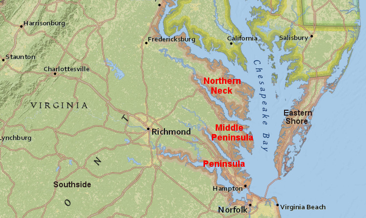 Virginia rivers and county boundaries