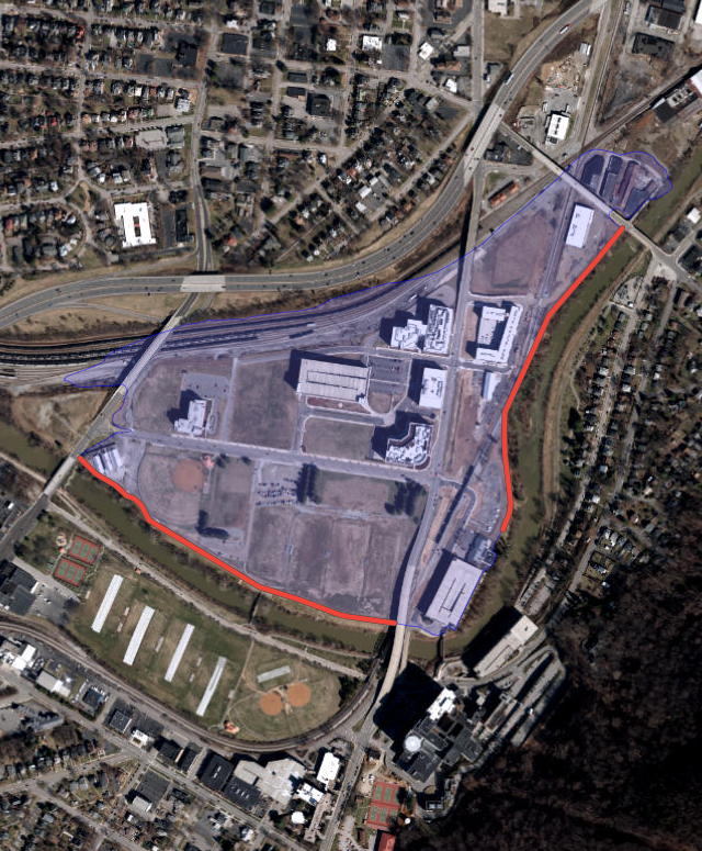 Training Wall 330, part of the Roanoke River Flood Reduction Project (FRP), was completed in 2009